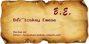 Bölcskey Emese névjegykártya